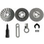 VEVOR rotary table set with three index plates, positioning pegs, and mounting accessories.