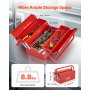 VEVOR Tool Box 14-inch 2-Tier 3-Tray Folding Cantilever Toolbox with Handle