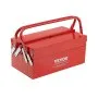 Tool Box 14-inch 2-Tier 3-Tray Folding Cantilever Toolbox with Handle Red