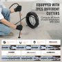 VEVOR Sectional Drain Cleaning Cable 100FTx5/8In & 7 Cutters for 0.8"-3.9" Pipes