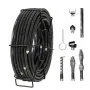 VEVOR Sectional Drain Cleaning Cable 100FT/30.5 m x 5/8In/1.6 cm & 7 Cutters for 0.8"-3.9"/2-10 cm Pipes