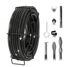 VEVOR 420W Pipe Drain Cleaner Machine - 120ft & 18ft Steel Cables, Manual Feed, For 1.9" To 6" Pipes