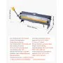 VEVOR Box and Pan Brake, 1220 mm/48 inch Sheet Metal Bending Brake,16-Gauge Mild Steel Capacity, 0-135 Degree Adjustable, Metal Bender Machine with 16 Fingers, Heavy-Duty Aluminum Folder for Precise Bending