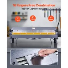 48 in Box and Pan Brake 0-135° 16 Ga Sheet Metal Bending Brake Bender 16 Fingers