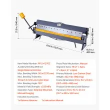 50 in Box and Pan Brake 0-135° 16 Ga Sheet Metal Bending Brake Bender 16 Fingers