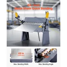 48 in Box and Pan Brake 0-135° 12 Ga Sheet Metal Bending Brake Bender 8 Fingers