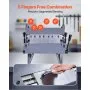 VEVOR Box and Pan Brake, 305 mm Sheet Metal Bending Brake, 20-Gauge Mild Steel Capacity, 0-135 Degree Adjustable, Metal Bender Machine with 5 Fingers, Heavy-Duty Aluminum Folder for Precise Bending