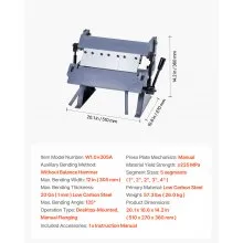 12 in Box and Pan Brake 0-135° 20 Ga Sheet Metal Bending Brake Bender 5 Fingers
