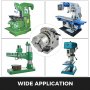 VEVOR Dividing Head, 100 mm, Indexing Head Milling, Semi-Universal Dividing Head, 3 jaw Chuck Dividing Head Set with Index Plates and Tailstock, for Precision Rotary Table