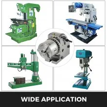VEVOR Dividing Head 4 Inch Indexing Head Milling 100MM Semi-Universal Dividing Head 4 Inch 3 jaw Chuck Dividing Head Set with Index Plates and Tailstock for Precision Rotary Table