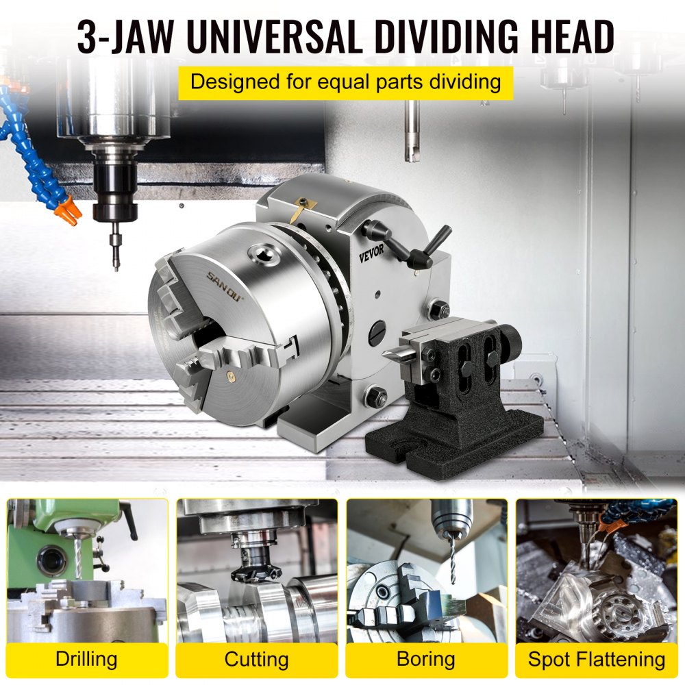 VEVOR Indexing Dividing Head for Milling Machine 6" /160 mm for Milling Grinding