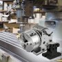 VEVOR dividing head mounted on a milling machine in a workshop.