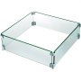 VEVOR fire pit wind guard, square glass panels with metal corner brackets.