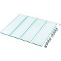 24" X 24" Fire Pit Wind Flame Guard Fence 8mm Thick Tempered Glass Clear Square