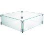 24" X 24" Fire Pit Wind Flame Guard Fence 8mm Thick Tempered Glass Clear Square