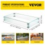 VEVOR Outdoor Fire Pit Wind Guard, 41.8" x 18" x 6" Glass Flame Guard, Rectangle Fire Wind Guard Fence with 6 mm Thickness Clear Tempered Glass, for Propane, Gas, Fire Pits Pan/Table