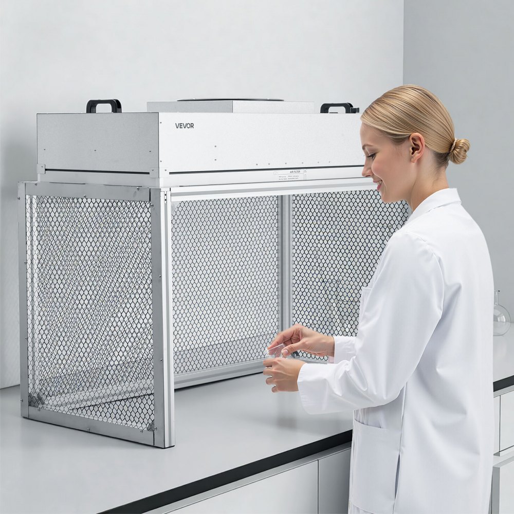 VEVOR Laminar Flow Hood, 24.02 x 46.06 x 27.36 inch Working Area FUU Fan Filter Unit, Meets Class 100/ISO 5 Clean Room Standards, with HEPA-14 Filter and G1 Pre-Filter, for Laboratory, Mushroom Room