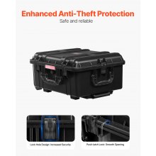 VEVOR Weatherproof Hard Case, Heavy Duty Protective Dry Box Case with Pre-Cut Foam, Wheels & Retractable Pull Handles for Travel, Hunt, Military, Tactical, IP67 Waterproof Case for Cameras(57x45x28)