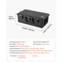 VEVOR Weatherproof Hard Case 815 x 455 x 282 mm All Weather Waterproof, For Audio Gear and Outdoor Tools, Heavy Duty Protective Dry Box with Reinforced Latches, Retractable Handle, IP67, Black