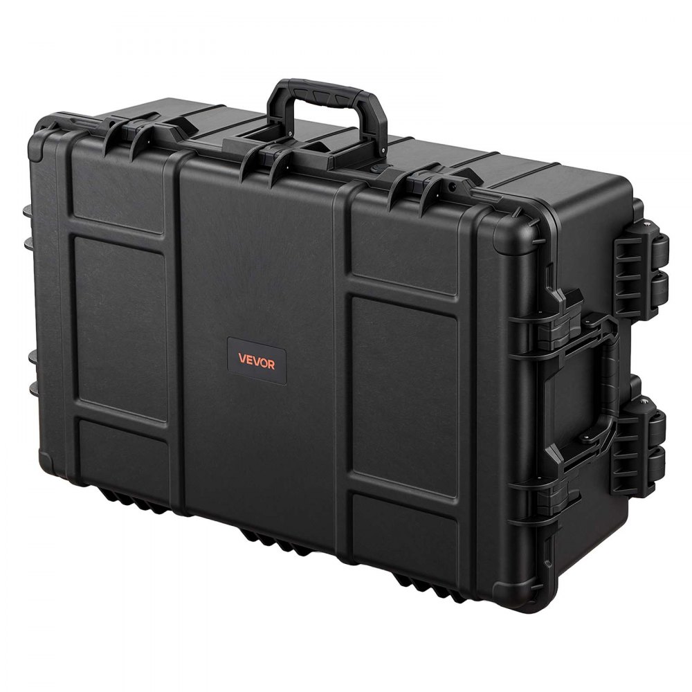VEVOR Weatherproof Hard Case 800 x 520 x 310 mm with Pre-cut Foam, for Drones, Camera and Equipment, All Weather Waterproof, Heavy Duty Protective Dry Box with Retractable Handle, IP67, Black