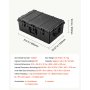VEVOR Weatherproof Hard Case 800 x 520 x 310 mm with Pre-cut Foam, for Drones, Camera and Equipment, All Weather Waterproof, Heavy Duty Protective Dry Box with Retractable Handle, IP67, Black