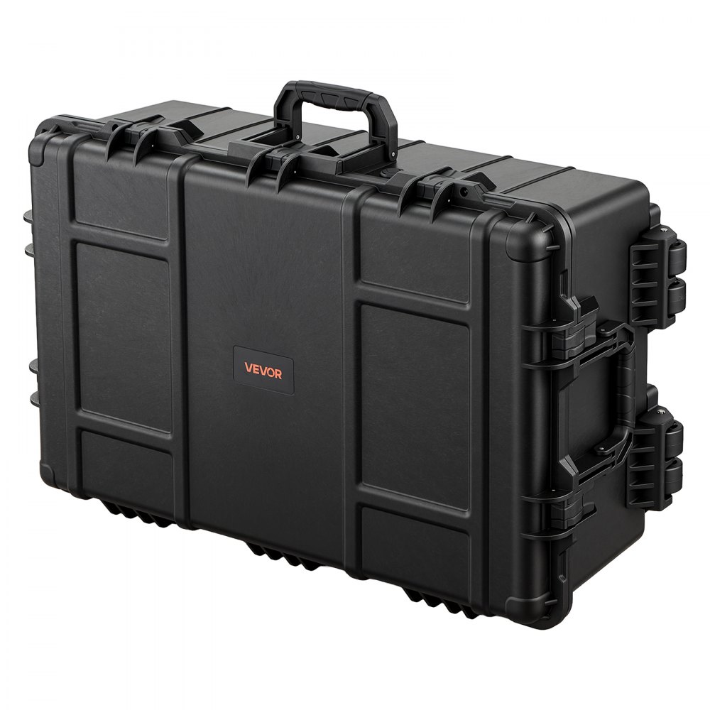 VEVOR Weatherproof Hard Case 800 x 520 x 310 mm All Weather Waterproof, For Audio Gear and Outdoor Tools, Heavy Duty Protective Dry Box with Reinforced Latches, Retractable Handle, IP67, Black