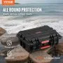 VEVOR Weatherproof Hard Case, Heavy Duty Protective Dry Box Case with Pre-cut Foam, and Retractable Pull Handles for Travel, Hunting, Military, Tactical, IP67 Waterproof Case for Cameras (40x32x16.6)