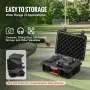 VEVOR Weatherproof Hard Case, Heavy Duty Protective Dry Box Case with Pre-cut Foam, and Retractable Pull Handles for Travel, Hunting, Military, Tactical, IP67 Waterproof Case for Cameras (40x32x16.6)