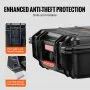 VEVOR Weatherproof Hard Case, Heavy Duty Protective Dry Box Case with Pre-cut Foam, and Retractable Pull Handles for Travel, Hunting, Military, Tactical, IP67 Waterproof Case for Cameras (40x32x16.6)