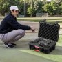 VEVOR Weatherproof Hard Case, Heavy Duty Protective Dry Box Case with Pre-cut Foam, and Retractable Pull Handles for Travel, Hunting, Military, Tactical, IP67 Waterproof Case for Cameras (40x32x16.6)