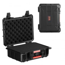 VEVOR Weatherproof Hard Case, Heavy Duty Protective Dry Box Case with Pre-cut Foam, and Retractable Pull Handles for Travel, Hunting, Military, Tactical, IP67 Waterproof Case for Cameras (40x32x16.6)