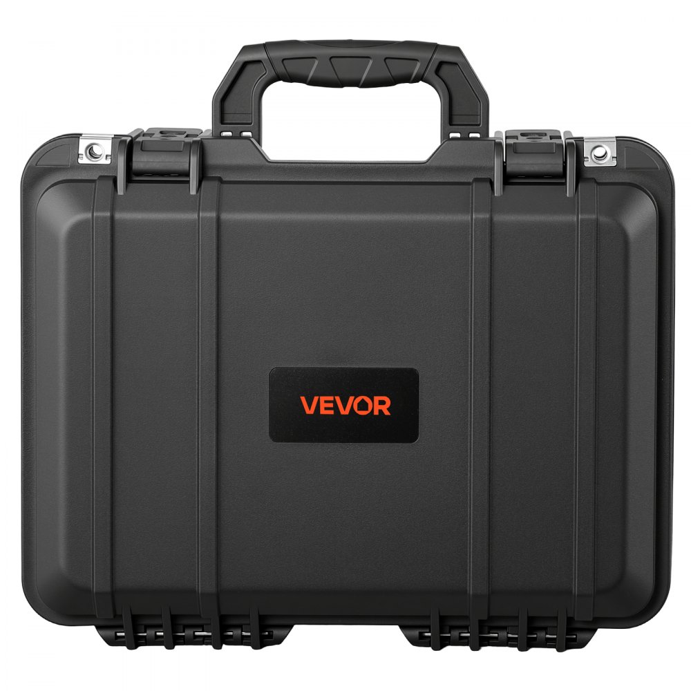 VEVOR Weatherproof Hard Case 404 x 320 x 170 mm All Weather Waterproof, for Drones, Camera and Equipment, Heavy Duty Protective Dry Box with Pre-cut Foam, Soft Rubber Grip, IP67, PP Shell, Black