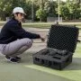 VEVOR Weatherproof Hard Case, Heavy Duty Protective Dry Box Case with Pre-cut Foam, and Retractable Pull Handles for Travel, Hunting, Military, Tactical, IP67 Waterproof Case for Cameras (56.1x37x26)