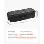 VEVOR 5.5 Cu.ft Weatherproof Hard Case, Large Capacity Waterproof Hard Case with 3 Handles, IP67 Waterproof Protective Case with 6 Clips, 6 Padlock Holes, and Foam Inserted for Large Equipment, Black