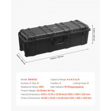 5.5 Cu.ft Weatherproof Hard Case with 3 Handles Large Capacity Case Black