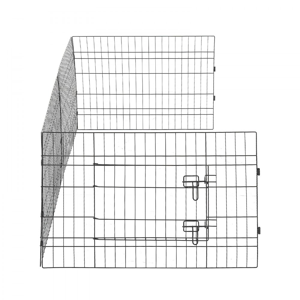 VEVOR Dog Playpen 24 Inch 4 Panels Exercise Pen with Top Cover & Bottom Pad, Indoor Foldable Metal Pet Fence with Door, Heavy Duty Puppy Crate Kennel Pen for Dogs, Cats, and Other Small Animals, Black