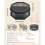 VEVOR Dog Playpen 24 Inch 8 Panels Heavy Duty with Top Cover & Bottom Pad, Indoor Foldable Metal Exercise Pen Pet Fence with Door, Puppy Crate Kennel Pen for Dogs, Cats, and Other Small Animals, Black