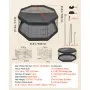 VEVOR Dog Playpen 30 Inch 8 Panels Exercise Pen with Top Cover & Bottom Pad, Indoor Foldable Metal Pet Fence with Door, Heavy Duty Puppy Crate Kennel Pen for Dogs, Cats, and Other Small Animals, Black