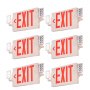 VEVOR LED Exit Sign with Emergency Lights, Two Heads Emergency Exit Light with Battery Backup, Combo Red Letter Fire Exit Lighting, Commercial Exit Signs for Business, White Tested to UL Standards