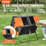 VEVOR Compost Bin 37 Gal Dual-Chamber Composter Tumbler Rotating Sliding Doors
