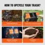 VEVOR Compost Bin, 140.1L Dual Chamber Composting Tumbler, High Volume Two Rotating Chambers with 2 Sliding Door and Steel Frame, BPA Free Composter Bin Tumbler for Garden, Kitchen, Yard, Outdoor