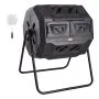 VEVOR Compost Bin, 162.8 L Dual Chamber Composting Tumbler, Large Tumbling Rotating Composter with 2 Sliding Doors and Steel Frame, BPA Free Composter Bin Tumbler for Garden, Kitchen, Yard, Outdoor