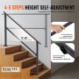 VEVOR 4-5 Handrails for Outdoor for Seniors Porch Deck Black Square Tube Steel