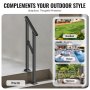 VEVOR 1-2 Handrails for Outdoor for Seniors Porch Deck Black Square Tube Steel