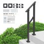 VEVOR 1-2 Handrails for Outdoor for Seniors Veranda Deck Black Square Tube Steel