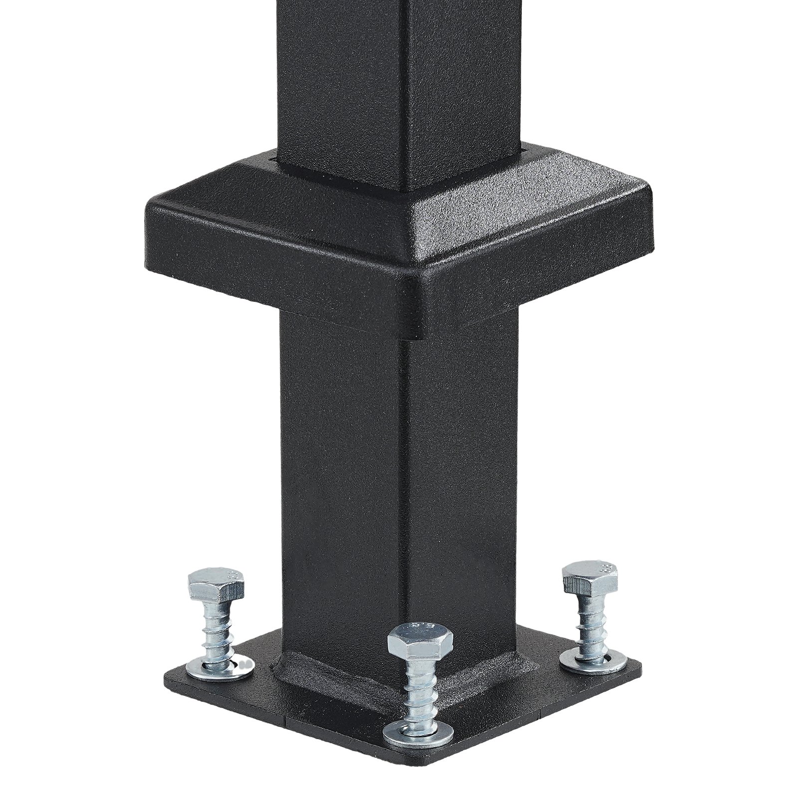 VEVOR Handrails for Outdoor Steps, 1-2 Step Stair Hand Rail Kit, Transitional Carbon Steel Railings with Installation Kit, Stair Rails for Seniors, Concrete Steps & Porch & Deck, Black Square Tube