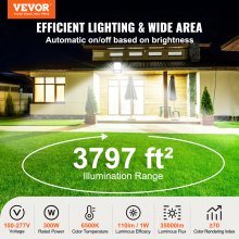 VEVOR Projecteur LED 300 W 35 000 lm, lumière du jour 6 500 K, lumière blanche brillante avec prise, étanche IP65, éclairage de stade extérieur pour aire de jeux, cour, jardin