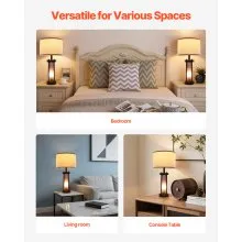 Table Lamps Set of 2 Farmhouse Bedside Nightstand Lamps with USB Ports