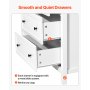 VEVOR 6 Drawer Dresser Wooden Chest of Drawer w/ Sliding & Anti-tip Device White