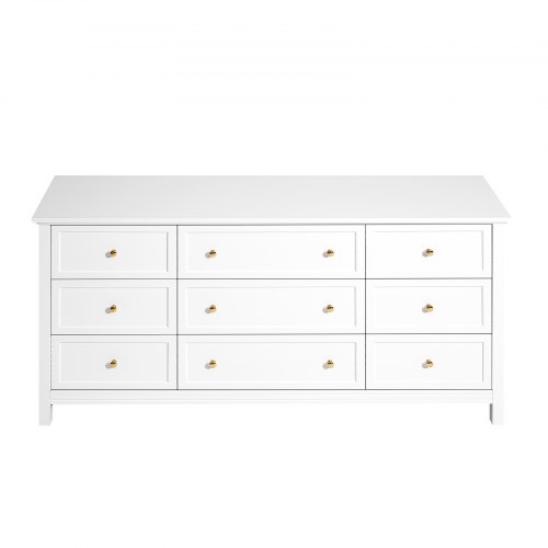 VEVOR White 9 Drawer Dresser 150 lbs Load, Each 40 lbs VEVOR White 9 Drawer Dresser 150 lbs Load, Each 40 lbs